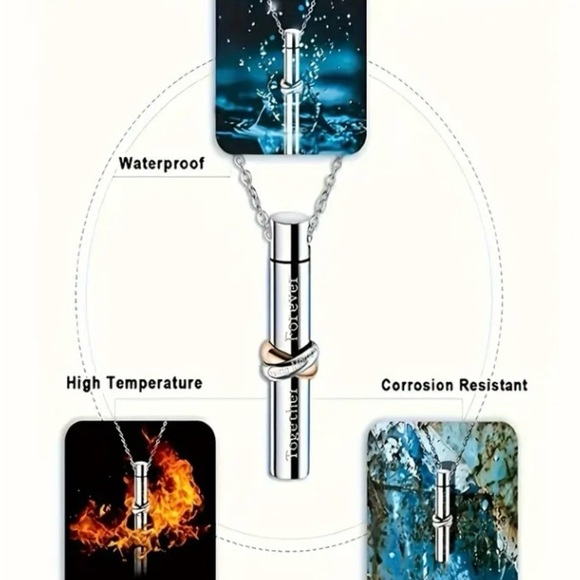 Infinite Cylindrical Cremation Necklace - New - Picture 3 of 3